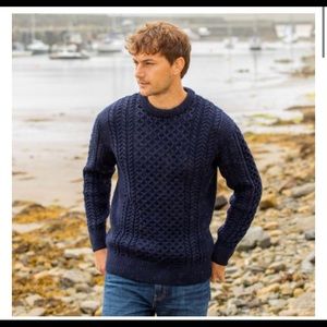 Traditional Aran Sweater - NWT - Navy Blue
